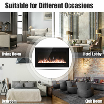 36 Inch Electric Wall Mounted Ultrathin Fireplace with Touch Screen and Timer image 10