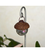1 Set Miniature Garden Acorn Cap Lantern Clear Crackle Hook Silver Wire ... - $26.00