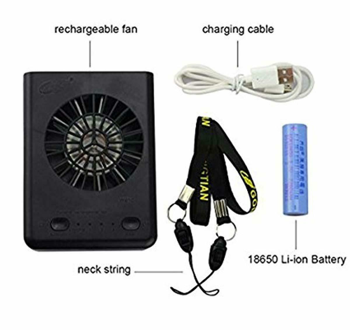 Beegoo Personal Necklace Fan Rechargeable USB Desk Fans Small Portable