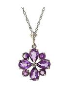 Galaxy Gold GG 14k 18&quot; Solid White Gold Necklace with Natural Amethysts - $342.72