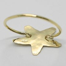 18K YELLOW GOLD FLAT STAR RING, FINELY WORKED, SATIN, HAMMERED, MADE IN ITALY image 3