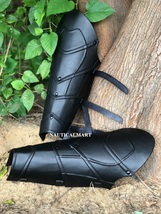 NauticalMart Medieval Leather Dark Elf Greaves Leg Armor/LARP Fantasy Elven Armo