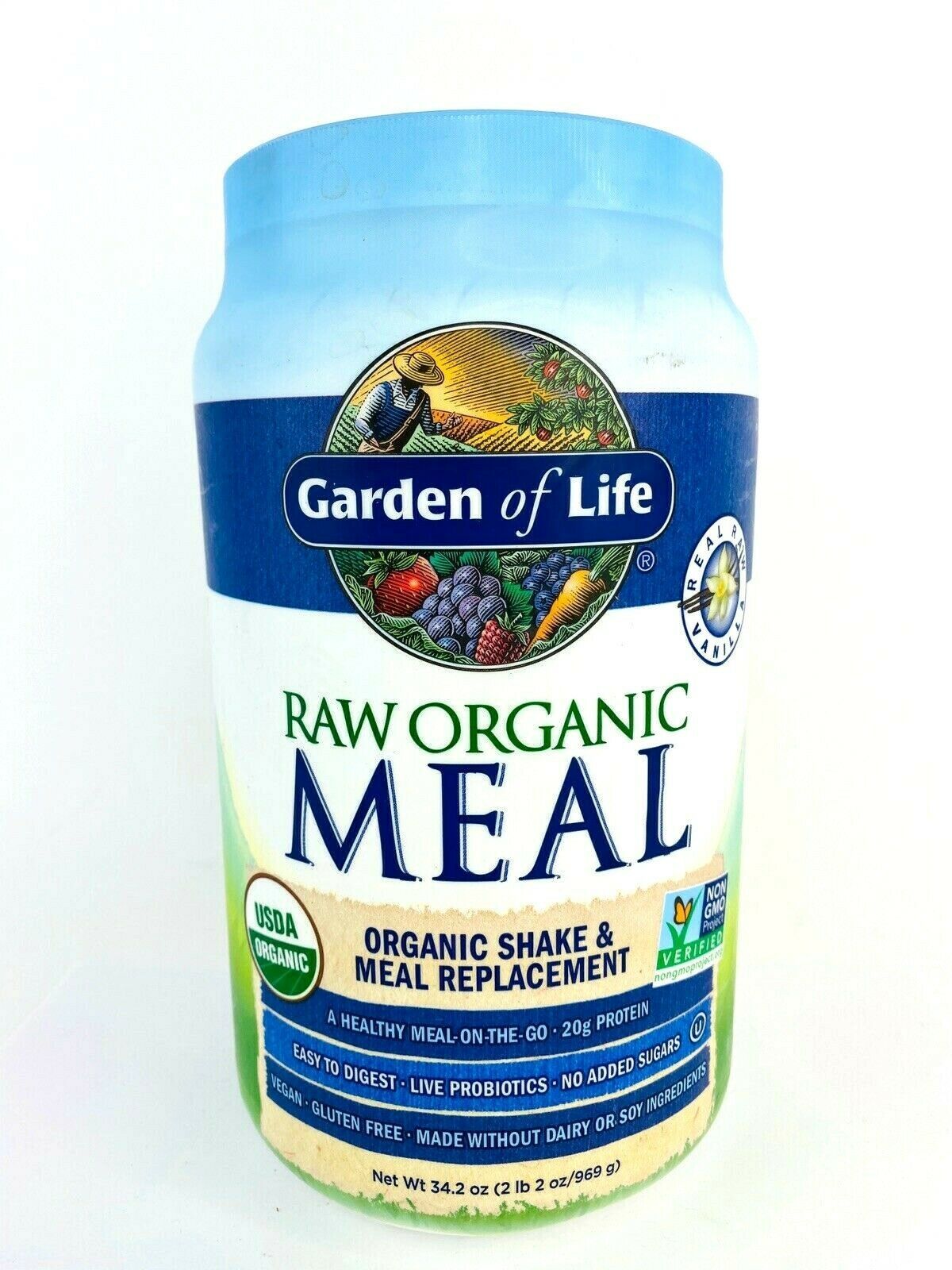 Garden of Life Meal Replacement Vanilla Powder 28 Serv. Organic Raw