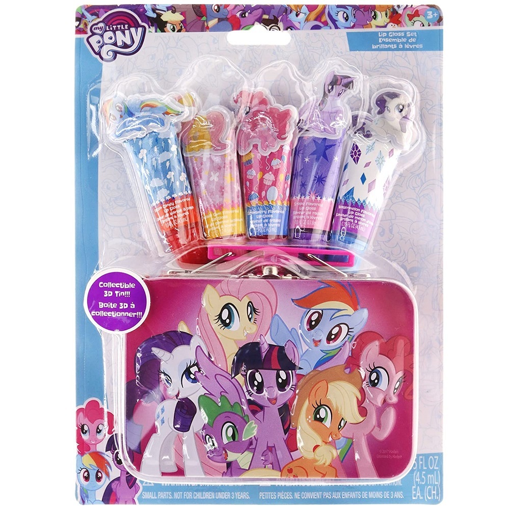 Townley Girl My Little Pony 4 Pack Lip Gloss with Tin, 5 CT Lip Gloss