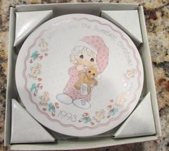 Wishing You The Sweetest Christmas Collectors Plate Dated 1993 Precious Moments  - $9.80