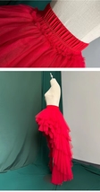RED High Low Tulle Maxi Skirt Outfit Hi-lo Layered Tulle Skirt Prom Tulle Skirts image 5