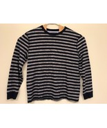 TOMMY HILFIGER Long-Sleeve Crewneck Shirt Size XL - Gray &amp; Dark Blue Str... - $11.88