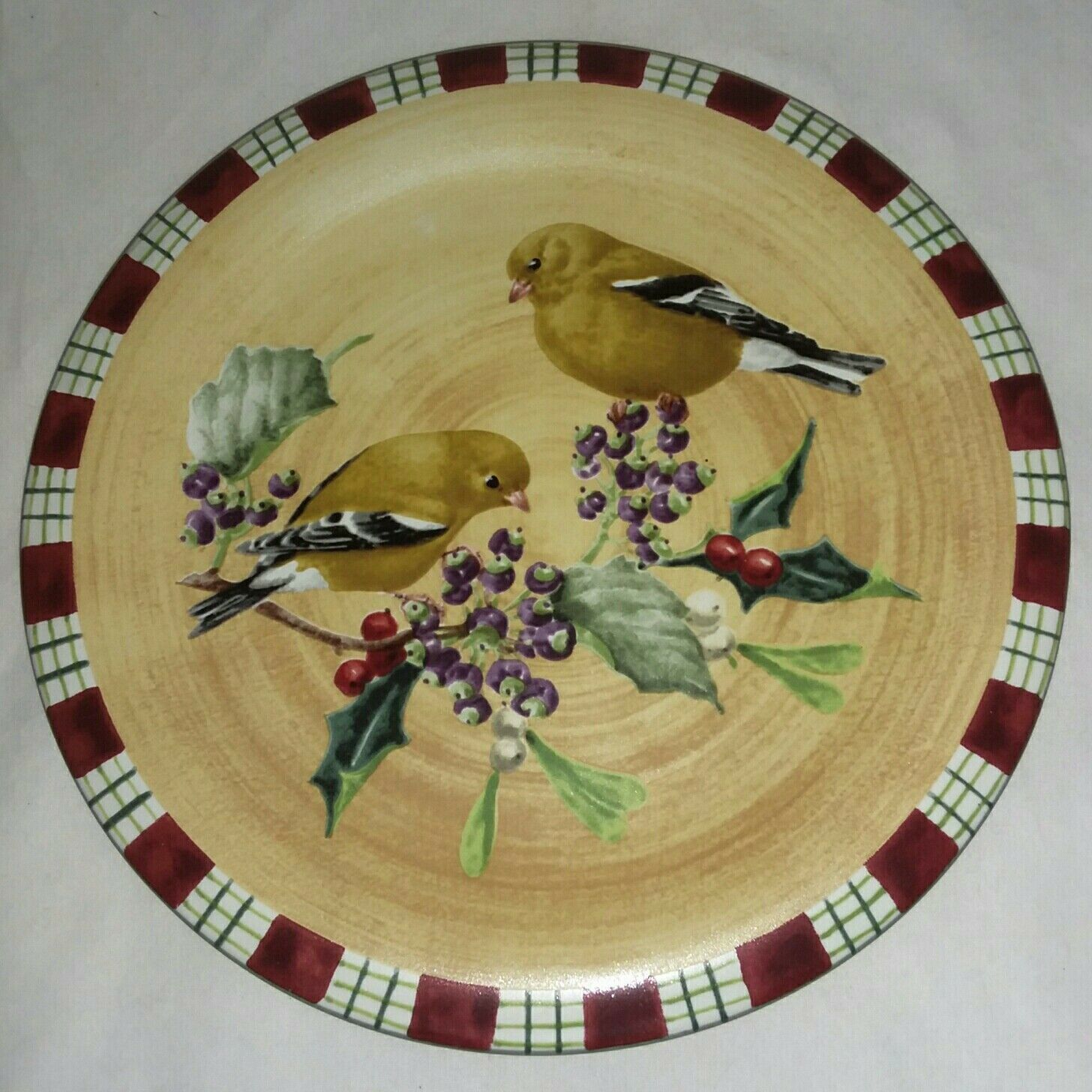 Lenox Winter Greetings Everyday Stoneware Goldfinch Salad Plate