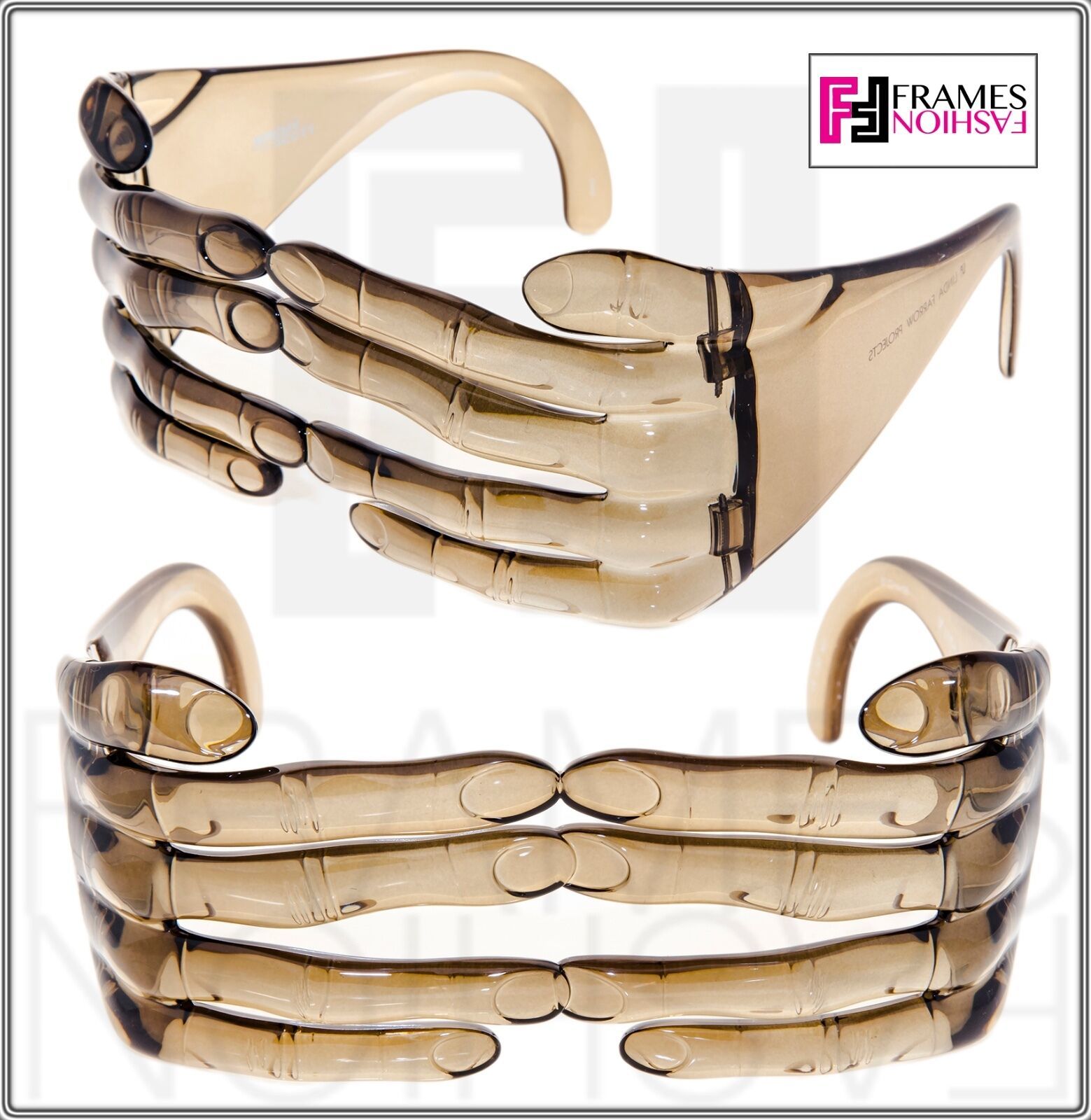 LINDA FARROW Jeremy Scott Brown Crystal Hands Fashion Accessory JS/HANDS