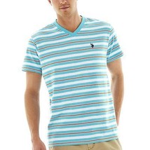 U.S. Polo Assn. Striped Short-Sleeve V-Neck Tee Size M, L New Msrp $34 - $16.99