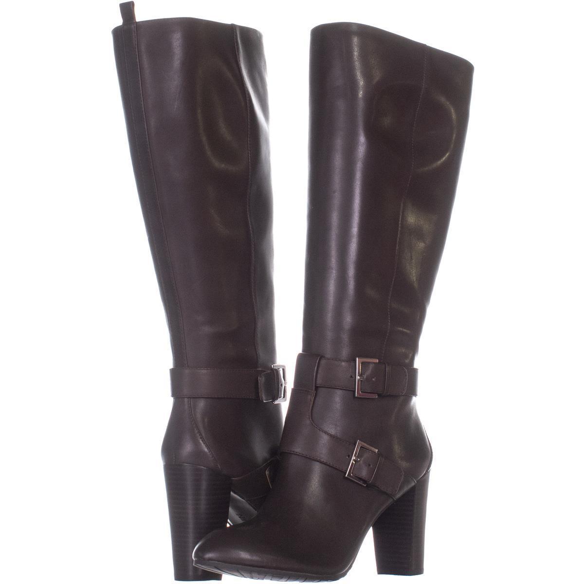 Nine West Skylight Wide-Calf Knee High Boots 622, Dark Brown, 9.5 US ...