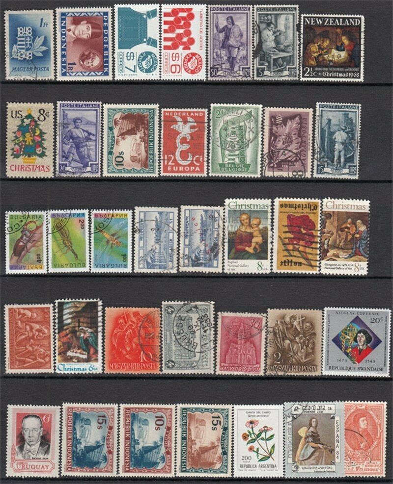 Assorted Postage Stamps Collections Different Country Post Mark Stamp ...