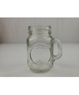 Vintage Clear Golden Harvest Mini Jar Mug Glass Cup with Handle  - $7.00