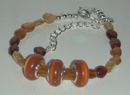 Unique Hasonite & Murano Glass Beads Bracelet - $44.99