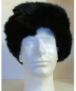 Authentic Russian 100% Rabbit Fur Black Ushanka Hat w/ Ear Flaps - $64.68