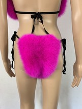 Fox Fur Bikini Double Sided Fur Two Pieces Bikini Top And Panties Fuschia Fur image 2