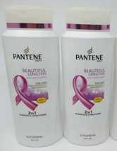 2 PANTENE PRO V Beautiful Lengths 2 in 1 Shampoo Conditioner 21.1 Each B... - $25.71