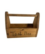 Handmade Wood Wooden Spell Out Tool Box Single Handle Carrier Decor Piec... - $24.75