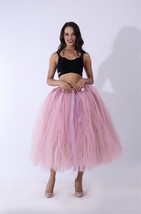 Women Puffy Tutu Skirt Drawstring High Waist Long Tulle Skirt Petticoat One Size image 2