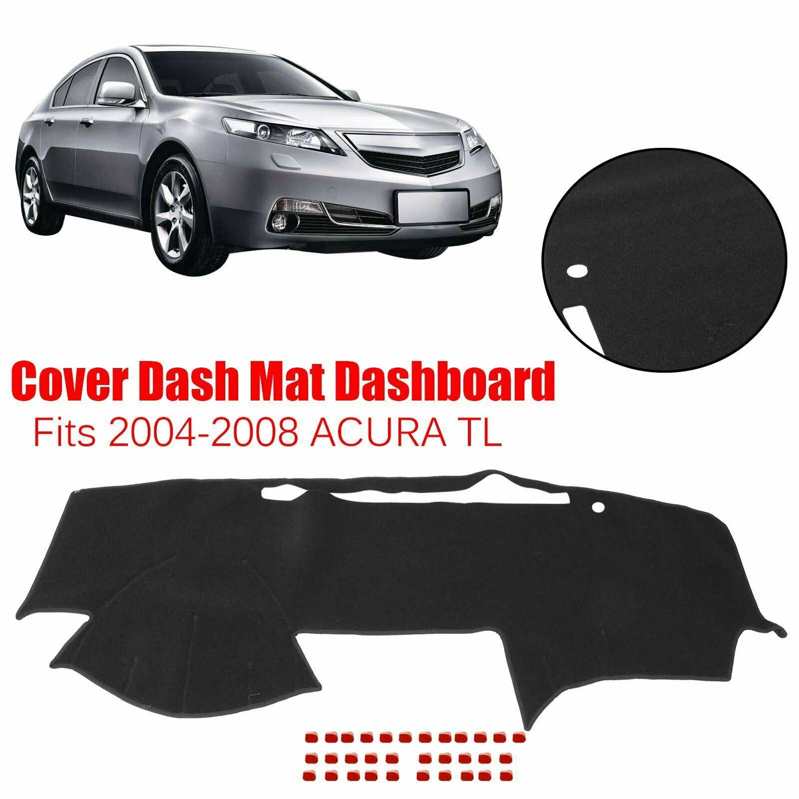 For 2004-2008 05 06 07 Acura TL Car Dash Cover Mat Dashboard Pad Carpet Black