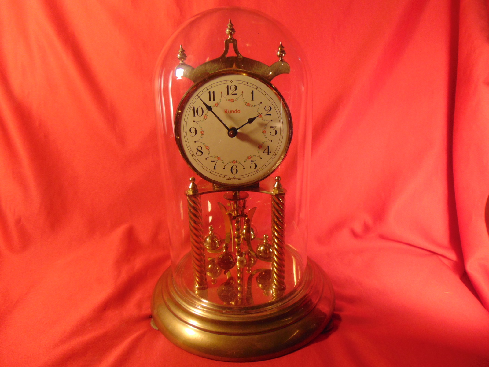 Kundo, 400 Day, Anniversary, Glass Domed Clock. Repair or Parts. Made