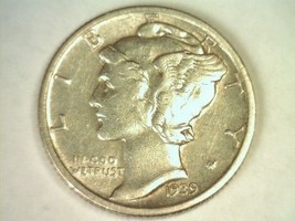 1939-S MERCURY DIME DONKEY TAIL REV. CHOICE ABOUT UNCIRCULATED CH. AU NI... - $95.00