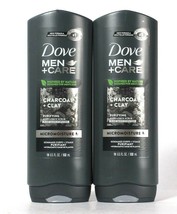 2 Dove Men Care 18 Oz Charcoal &amp; Clay Purifying Micromoisture Body Face ... - $25.99