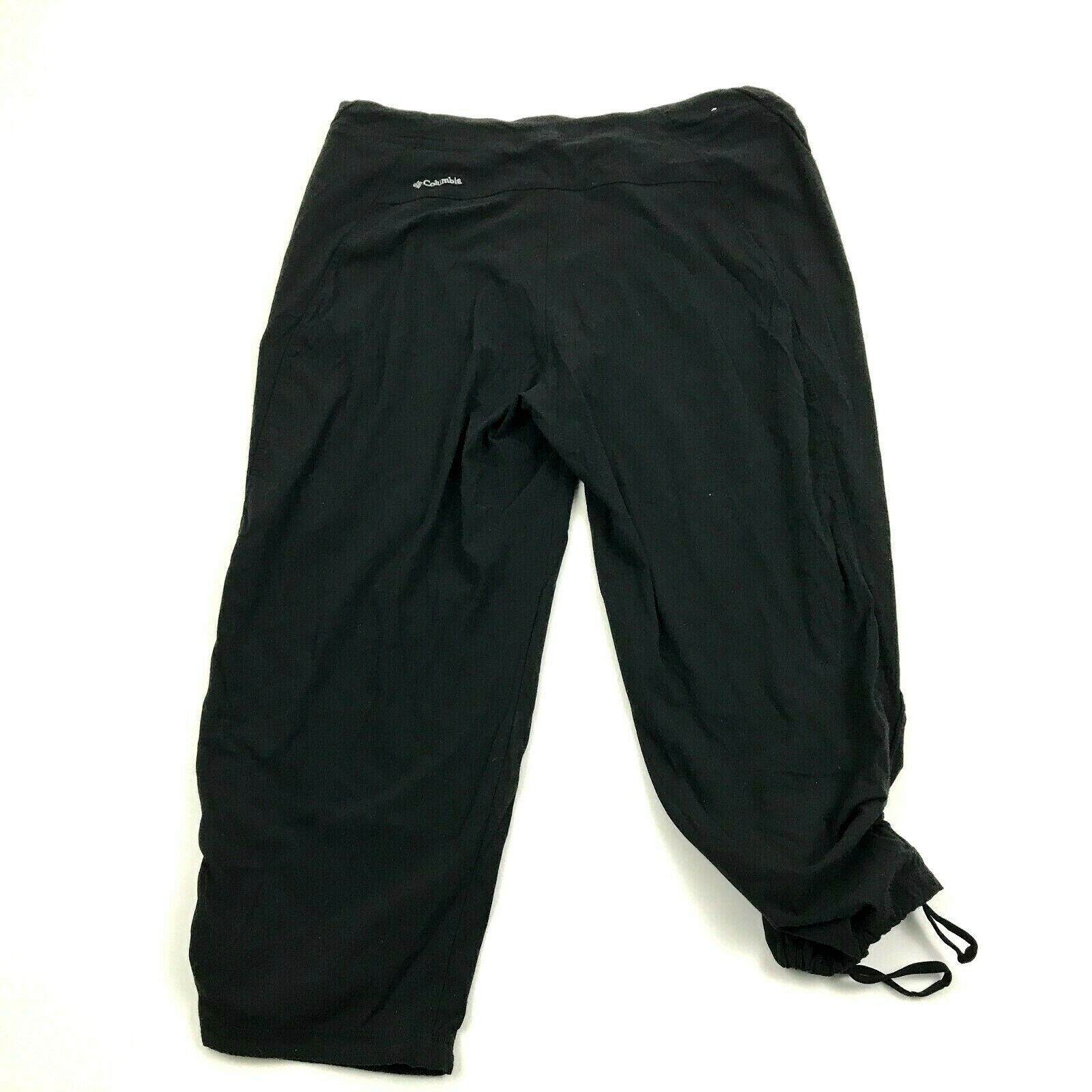 Columbia OMNI-SHIELD Cropped Pants Women's Size 8 Fitted Black Nylon ...