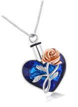 Rose Flower Necklace for Ashes Sterling Gift - $173.16