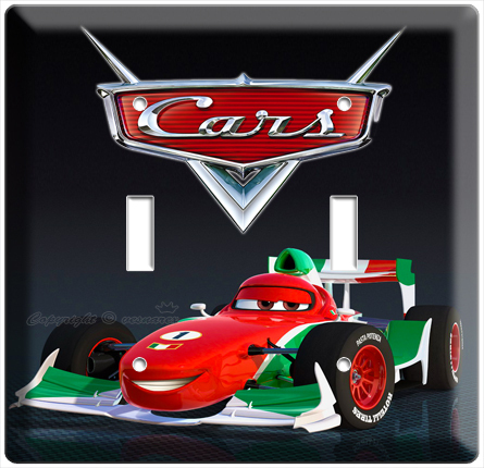 CARS 2 FRANCESCO FORMULA 1 RACING DOUBLE LIGHTSWITCH WALL PLATE COVER ROOM DECOR