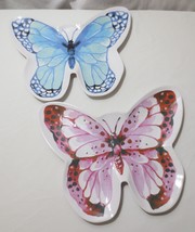 Nicole Miller Butterfly Melamine 2 Pc Serving Platters Trays 16 x 13 in - $35.00