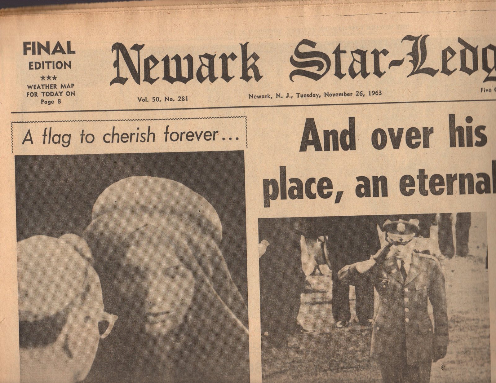 Newark StarLedger Newspaper 1963 Tuesday November 25, 1963 194069