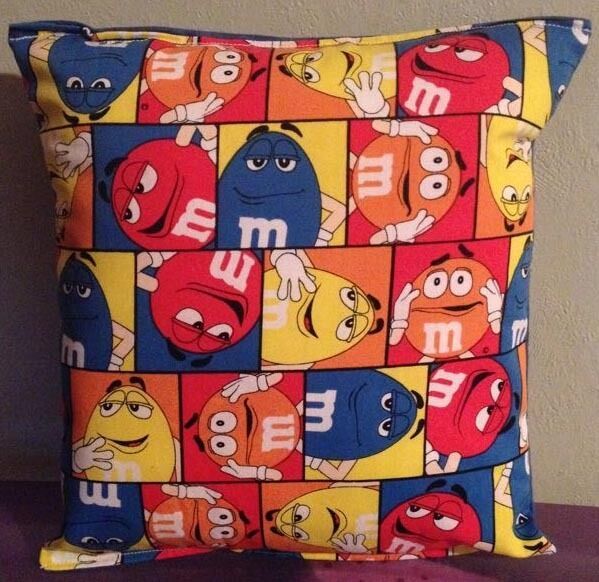 yellow m&m pillow