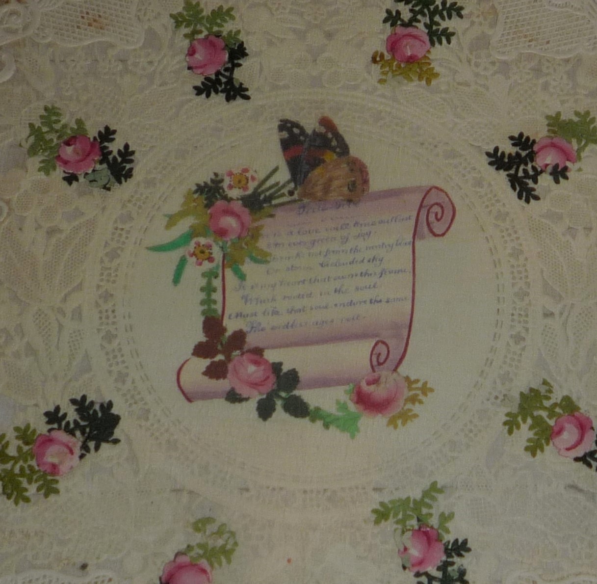 Primary image for 1840's - 1850's RARE  Antique Victorian Double Lace Meek Valentine Card W/ Roses