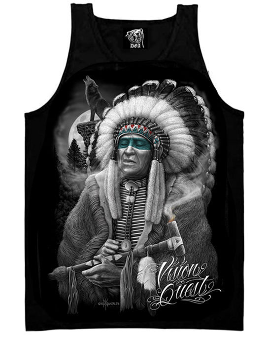 DGA David Gonzales Art Vision Quest Native American Mens Tank Top Shirt ...