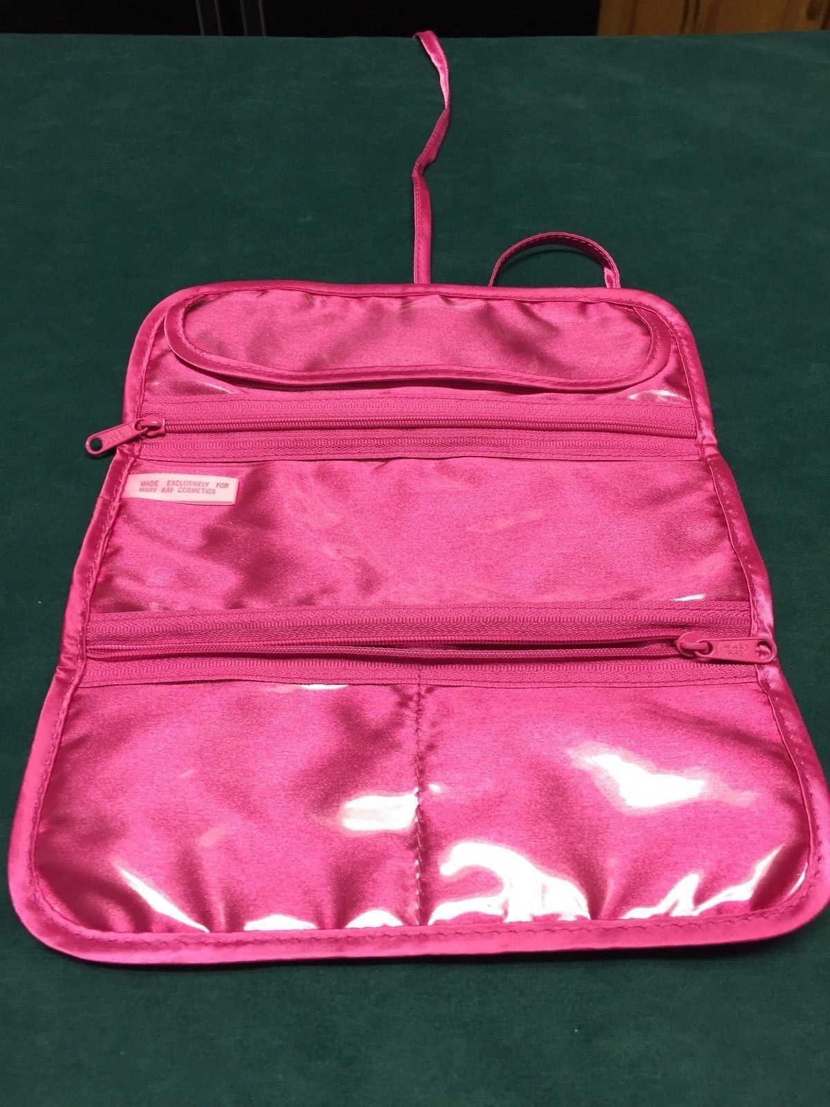 Primary image for Vintage Mary Kay Makeup Roll Up Travel Bag or Jewelry Case Hot Pink