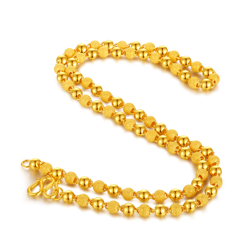 24K Pure Gold Necklace Real AU 999 Solid Gold Chain Nice Smooth Matte ...