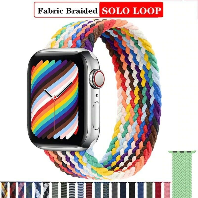 Braided Silicone Band Strap for Apple Watch Series 6 5 4 3 2 1 SE 38/40/42/44mm