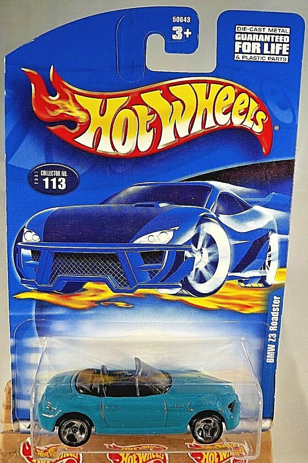 2001 Hot Wheels Collector 113 BMW Z3 Roadster Turquoise w/3 Spoke