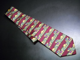 Brooks Brothers Makers Neck Tie Silk Brown with Stripes of Turtles - $11.99