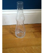 Glass Vase Single Flower Swirl Cut Crystal Glass  Flower Vase 8 1/2&quot; - $13.85
