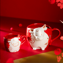 Limited Edition 2021 Lunar New Year Ox Zodiac Starbucks Red Mug Best CNY... - $46.31