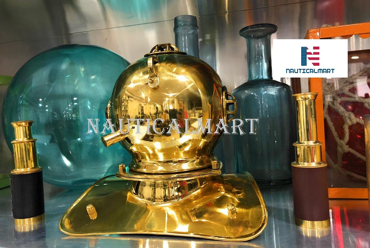 NauticalMart Brass Divers Helmet Ship Decor Mark V Scuba Diving Gift Item