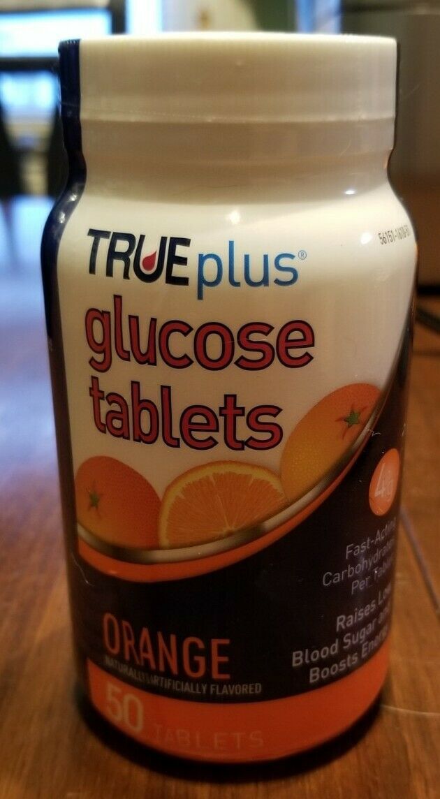 Glucose Supplement TRUEplus™ 50 per Bottle Chewable Tablet Orange Flavor