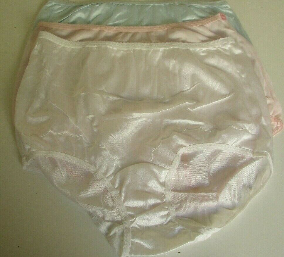 3 Dixie Belle by Velrose Full cut Briefs Style 719 White Pink and Blue Size 7