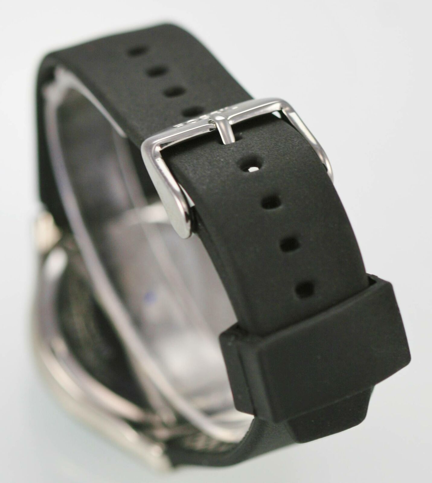 Fossil Big Tic Watch Mens Black Rubber Stainless Silver Water Resist