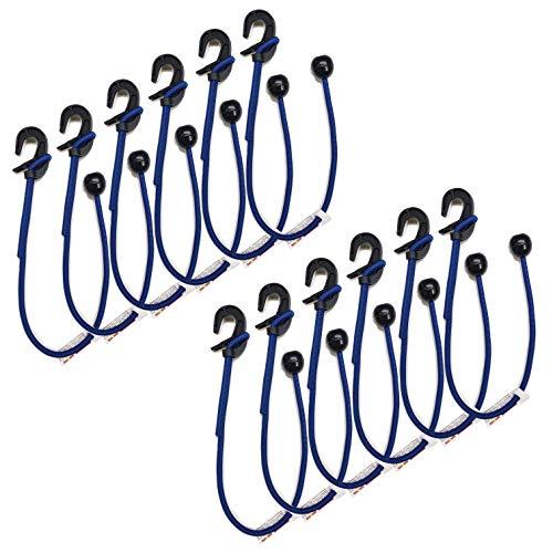 24" Adjustable Toggle Ball Bungee Cord 12 PACK 5/16" USA Made Bungee Cord 9M Golf Balls