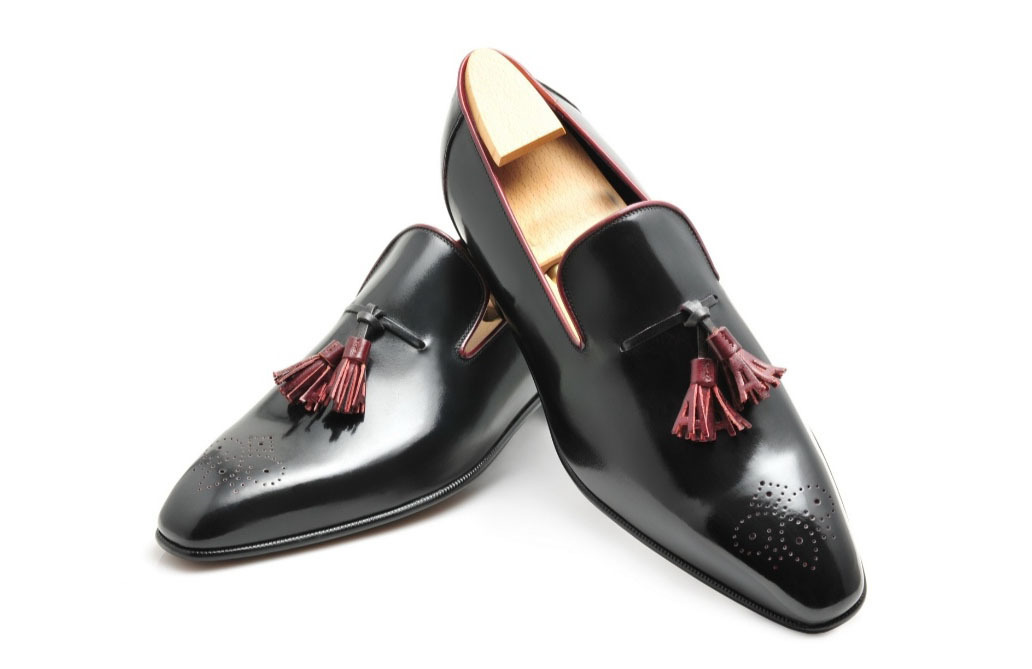 NEW Handmade Men's Black Shoes, Men's Tassels Leather Loafer Slip On Fashion Sho