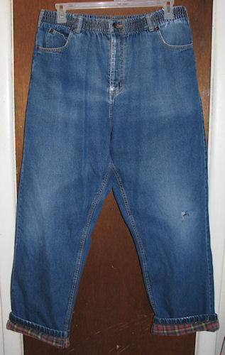 Men's Haband Ice House Flannel Lined Blue Jeans Size 42x32 - Jeans