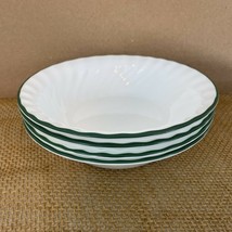 Corelle Callaway Ivy Green Rim USA Made Cereal Bowls (4) - $28.71